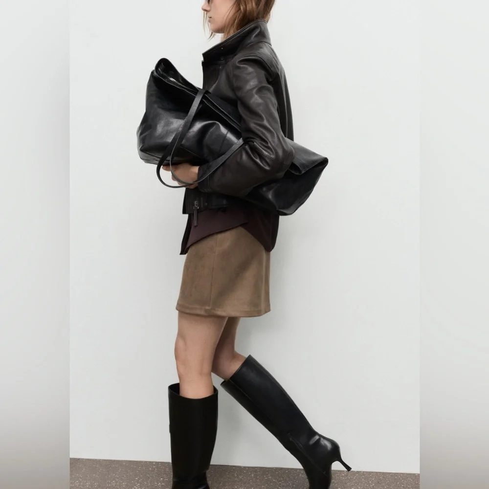 NWT MANGO Suede-Effect Mini Skirt